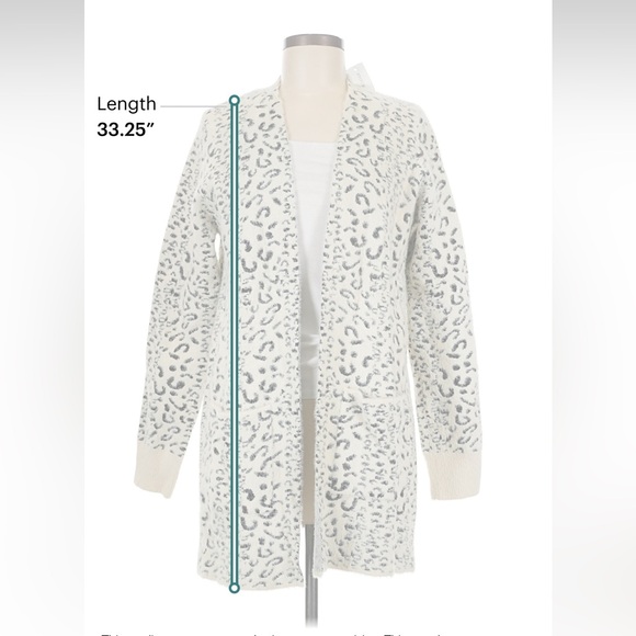 NWT Chic Cream and Black Leopard Cardigan - Picture 5 of 8